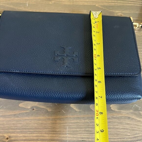 Tory Burch Navy Blue Thea Leather Crossbody Bag Purse - Picture 9 of 10